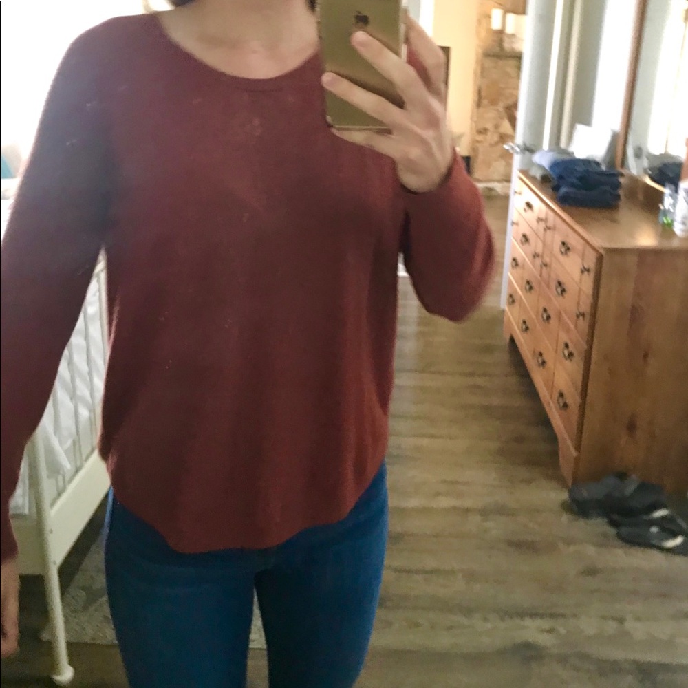 LOFT Rust Orange Crewneck Sweater - Picture 7 of 8